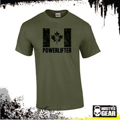 Canadian Powerlifter T Shirt Men's Military Green