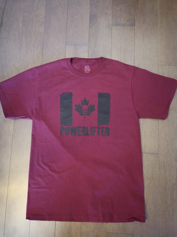 Canadian Power lifter  Men's  Maroon T shirt
