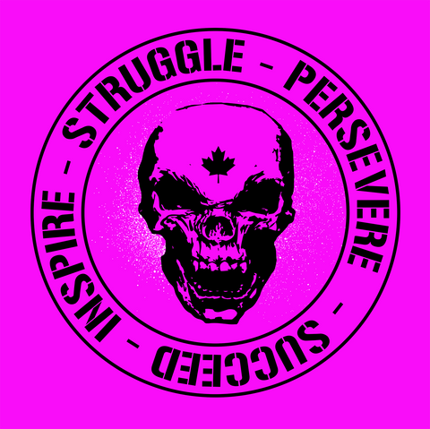 Hardcore  PINK Struggle - Persevere - Succeed - Inspire 5 x 5 Banner