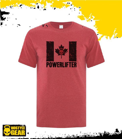 New Heather Red Hostyle Gear Canadian Powerlifter T Shirt