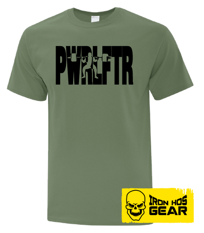 Canadian Powerlifter-  The Squatter -  Men's Military Green T shirt - Iron Hos Gear