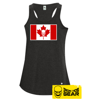 Iron Hos Canadian Flag - Ladies T Tank Top Black / Red / White