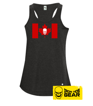 Iron Hos Canadian Flag - Ladies T Tank Top Black / Red