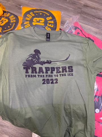 Trappers From the Fire to the Ice - Military Green Tee